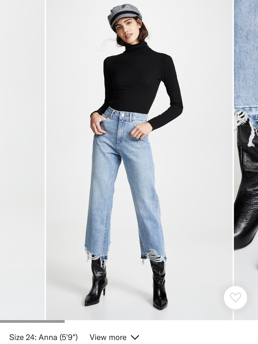 DL1961 Hepburn Wide Leg Jeans in Light Blue with Frayed Hem